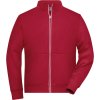 James & Nicholson Mikina JN 1810 Doubleface - Solid na zip, pánská COT02181000405-red 2XL Červená