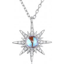 Ligot Strieborný náhrdelník hviezda s mesačným kameňom N0063