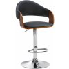 Design-Shop Barová stolička Nilse - koženka, chróm rám - orech/čierna
