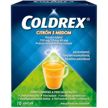 Coldrex Horúci nápoj Citrón s medom plo.por. 10 x 5 g