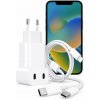 Nabíjačka + 2 káble USB-C a USB-C/Lightning pre telefón