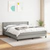 Box spring postel s matrací světle šedá 180 x 200 cm textil Šedá 3129729