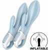Satisfyer Air Pump Bunny 1 - modrá intímna pomôcka s funkciou nafukovania