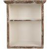 Clayre & Eef Bielo - hnedá antik nástenná drevená polička Camille - 36*15*43 cm - Clayre & Eef