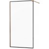 MEXEN/S - KIOTO Sprchová zástena WALK-IN 110x200 cm 8 mm, ružové zlato, čierny profil 800-110-101-60-70