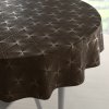 Biante Veľký zamatový okrúhly obrus Isabela IBL-012 Rose Gold trojuholníky na hnedom Ø 160 cm