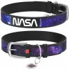 Kožený obojok NASA 21 - čierny - 46 - 60 cm