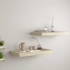 vidaXL Plávajúce nástenné police 2 ks, dubové 50x23x3,8 cm, MDF 323872