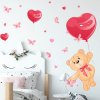 INSPIO Nálepka Nálepky na stenu - Medveď a balón 95x40 zvieratá, balóny, medvede a sovy plnofarebný motív