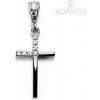 ADANITO BRP0467S2 - Zlatý prívesok krížik z bieleho zlata so zirkónmi