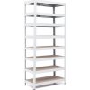 Policový regál Trestles RH 2200x800x450, nosnosť 2000 kg, 8 políc Farba: biela