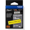 páska BROTHER TZS631 čierne písmo, žltá páska extra lepivá ADHESIVE Tape (12mm) (TZES631)