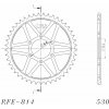 SUPERSPROX Reťazová rozeta SUPERSPROX RFE-814:45-BLK čierna 45T, 530