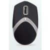 AMEI AM-M101S/Ergonomická/Optická/1 600 DPI/Drôtová USB/Čierna-strieborná