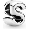 PANDORA strieborná korálka Písmeno S zdobené srdiečkami 797473
