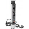 GTV Desktop Recese 60mm Silver 3 x hnízdo se zemí 2 x USB 2.1A 5V 1,5 m (AE-BPW3U60U-80)