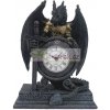 Fantasy stolové hodiny - Dračí ochranca času s mečom