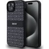 DKNY PU Leather Repeat Pattern Tonal Stripe Apple iPhone 15 Plus Black DKHCP15MPRTHSLK