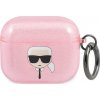 Karl Lagerfeld Case Karl Lagerfeld KLA3UKHGP Apple AirPods 3 kryt růžový/růžový Glitter Karl`s Head