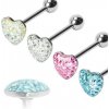 Šperky eshop - Piercing do jazyka romantické srdce W31.38 - Farba piercing: Dúhová