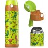Detská fľaša na pitie z nerezovej ocele JARLSON MALI Dinosaurus 500 ml