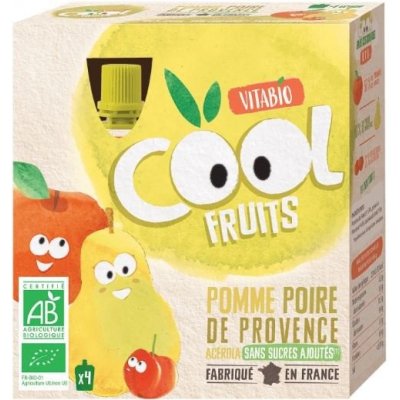 Vitabio ovocné BIO kapsičky Cool Fruits jablko, hruška a acerola 4 x 90 g