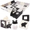 Eva Puzzle 6268 Penová podložka -zvieratká a geometrické tvary 30x30x1cm, 36ks, šedo-žlto-čierna