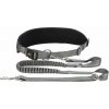 Bežecký pás s vôdzkou TRIXIE RUNNING BELT WITH BUNGEE LEASH sivá,čierna,strieborná