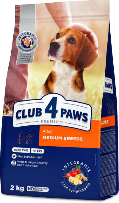 Club4Paws Premium pre dospelých psov stredných plemien 2 kg