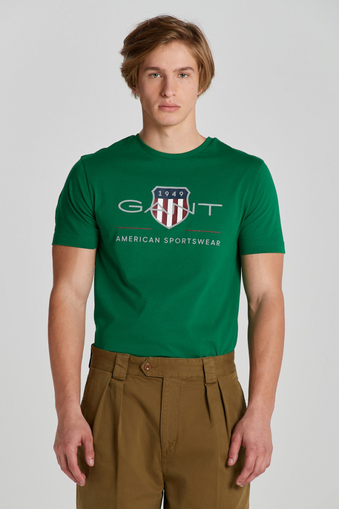 Gant tričko REG Archive Shield SS T-Shirt zelené