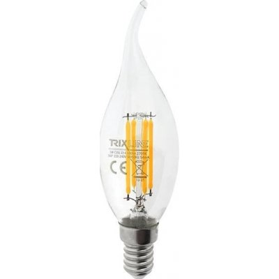 Trixline žiarovka Filament E14 5W biela teplá C35