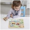 Tooky Toy Montessori drevené puzzle Dopravné prostriedky so zvukmi