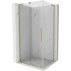 MEXEN/S - Velar L sprchovací kút, posuvné dvere 100 x 75, transparent, zlato kartáčovaná 871-100-075-03-55