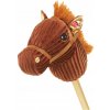 Hobby Horse mäkká hlava koňa, kôň na palici, ryhuje 72 cm, zvuky cvalu, plyš