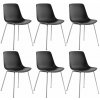 tectake 405448 plastové stoličky mave, ergonomické, 120 kg - čierna/chromová, sada 6 kusov