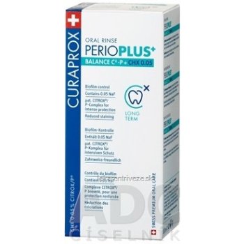 Curaprox Perio Plus+ BALANCE CHX 0,05% ústna voda s chlórhexidínu citroxom a sodium fluoridom 200 ml