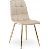 Jedálenská stolička DENVER zamatová, zlatá / béžová