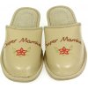 Dámske kožené béžové papuče SUPER MAMKA