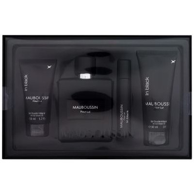 Mauboussin Pour Lui In Black darčekový set parfumovaná voda 100 ml + parfumovaná voda 20 ml + sprchovací gél 90 ml + sprchovací gél 50 ml pre mužov
