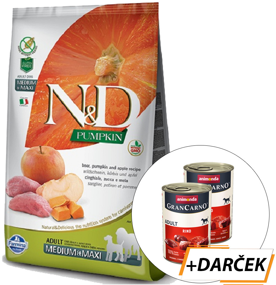 N&D Grain Free Pumpkin DOG Adult M / L Boar & Apple 12 kg