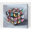 Vymalujsisam.sk Maľovanie podľa čísiel - Rubiková kocka Veľkosť: 50x50cm, Rám: Na plastovej doske