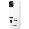 Obal / kryt na Apple iPhone 14 Plus biele - Karl Lagerfeld a Choupette Liquid Silicone