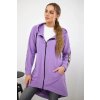 Sweatshirt with back zip dark purple fialová One size Kesi 5907302344687