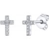 Silvego Strieborné náušnice Abia v tvare kríža s Brilliance Zirconia MW01375E