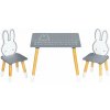 EcoToys WH141 Detský nábytkový set, stôl + 2 stoličky, zajačik