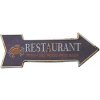 Ceduľa Restaurant 46x16 cm Plechová tabuľa