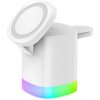 AppleKing 3 v 1 magnetický nabíjací stojanček s podporou MagSafe pre iPhone / Apple Watch / Airpods - biely - možnosť vrátiť tovar ZADARMO do 30tich dní