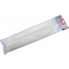 Pásky sťahovacie biele, nízkoprofilový zámok, 7,6x370mm, 50ks, nylon PA66, EXTOL PREMIUM 8856228
