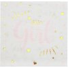 Santex servítky papierové metalické Baby Girl 33x33cm 20ks