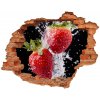 Nálepka fototapeta 3D Jahody a voda 90x70 cm